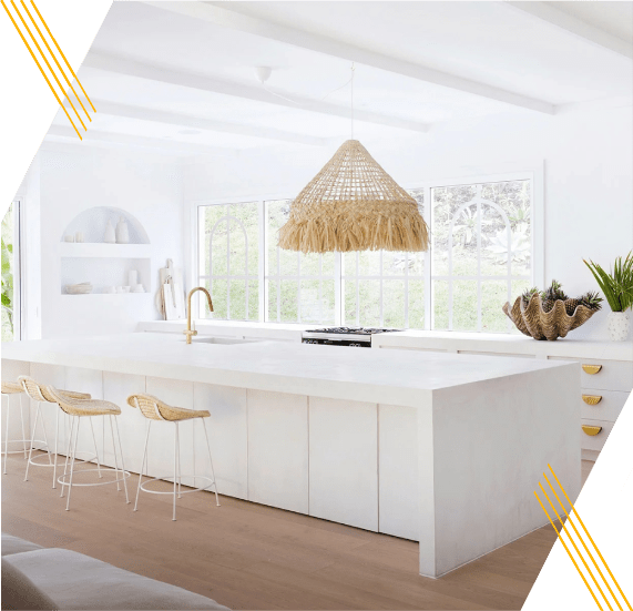 Modern open-concept kitchen fully renovated in Maspalomas, Las Palmas.