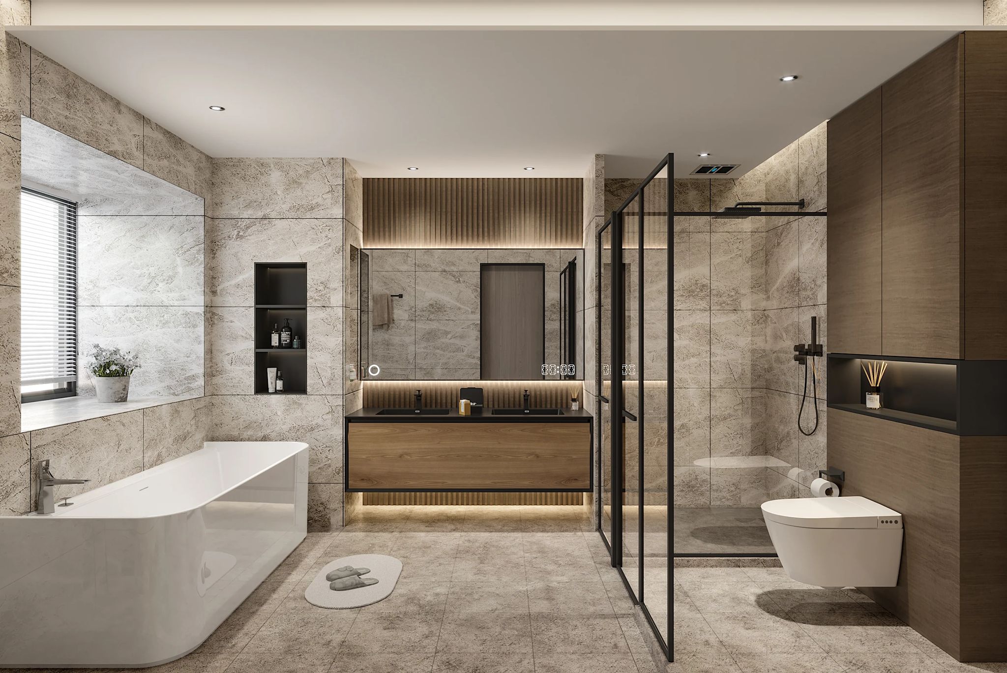 Custom bathroom renovation project in Gran Canaria with durable materials and personalized finishes
