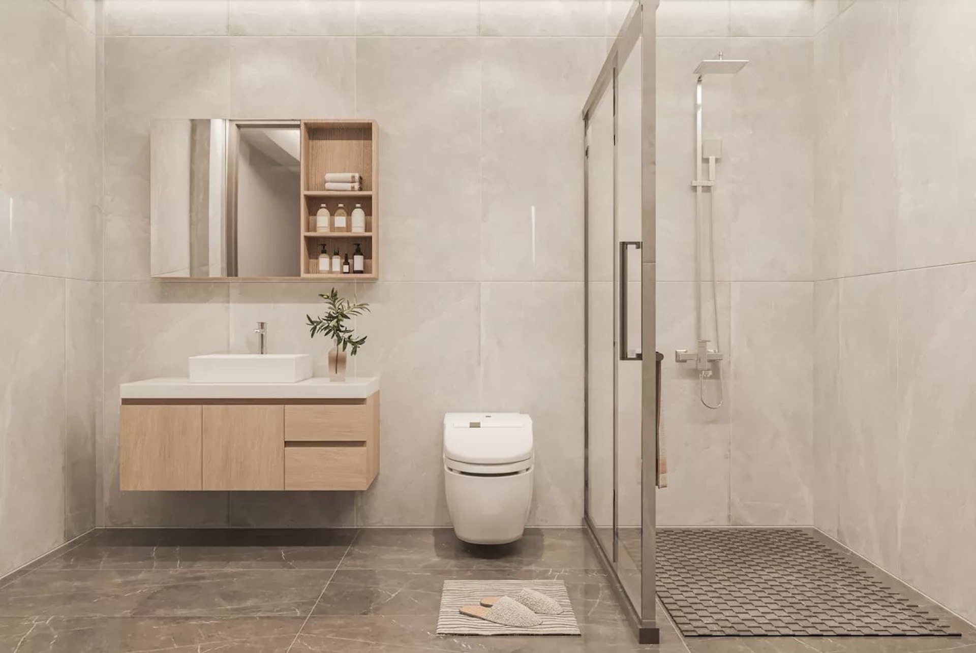 Small bathroom renovation in Maspalomas with space optimization and efficient design